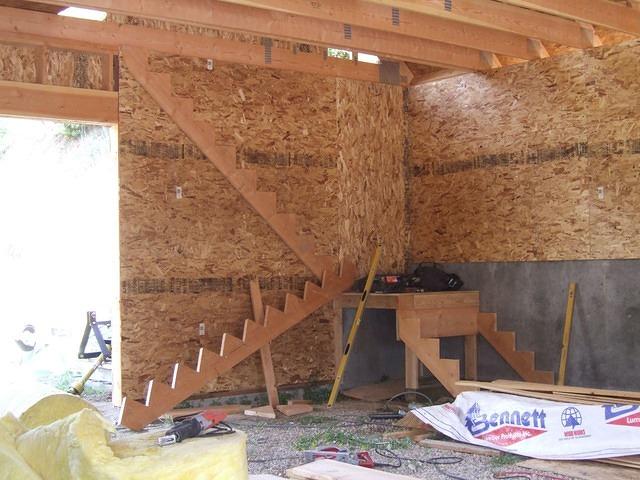 The stairs are being built.