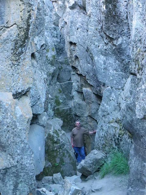 It literaly is a crack in the ground. The walls go up at least 30 feet.