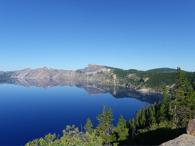 The lake is famous for the deep blue color.