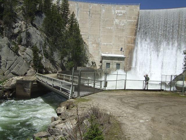 My first view of the dam. It was quite impressive! Some forceful water here.