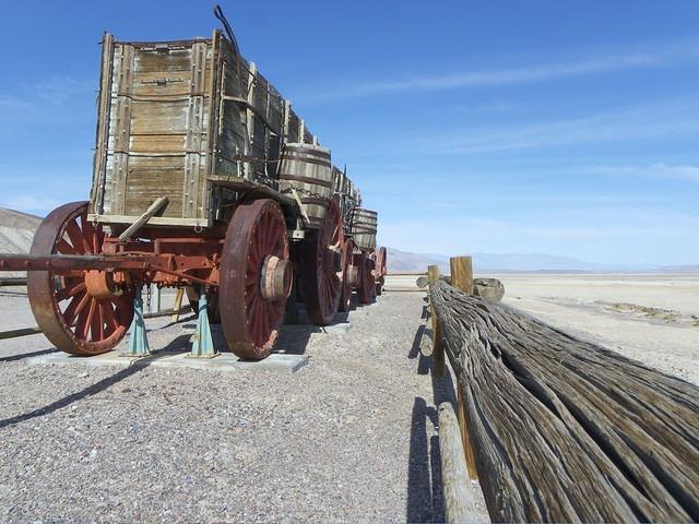 Our third day took us past an Harmony Borax Works. This is one of the wagons pulled by twenty mules.