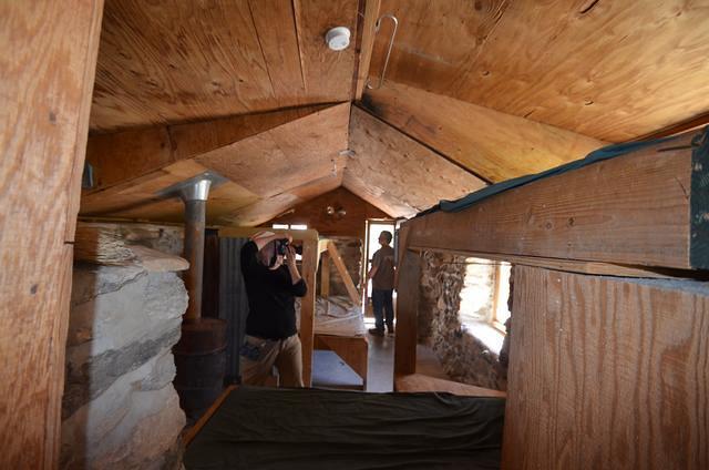 The first of the two cabins on the road.