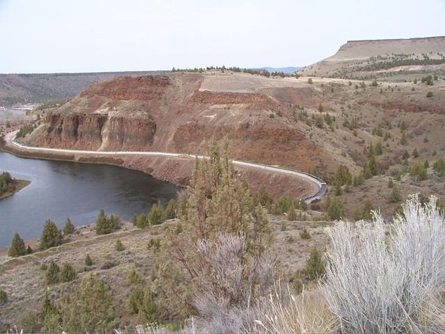 The second dam was too far away. What looks like a road is actually a very long fish ladder.