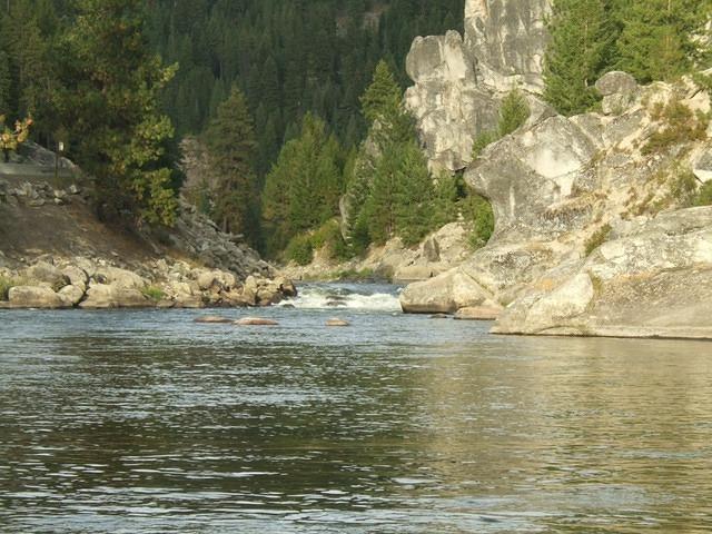 Looking back at our six foot drop. Our raft ride is almost over. It was tremendous!