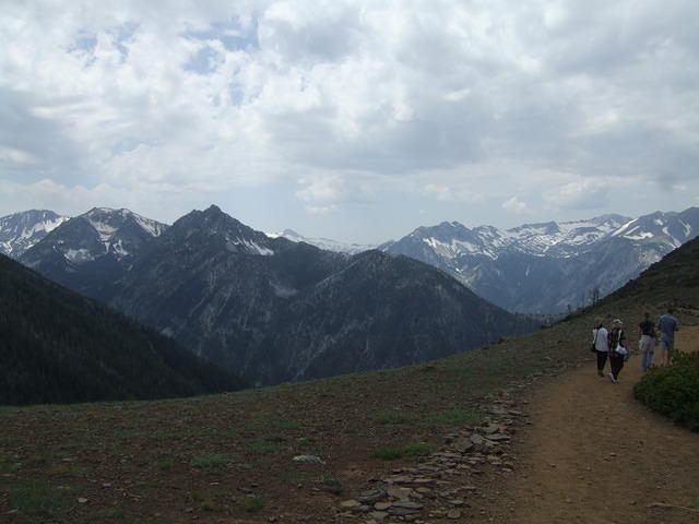 At 8,100 feet, the views are amazing. A lot of snow is still on the mountain tops.
