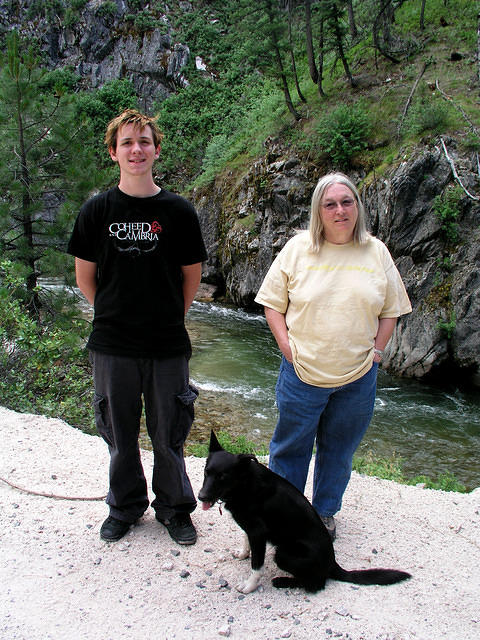 Anthony, Buster and Jane at middle fork of the Boise River.