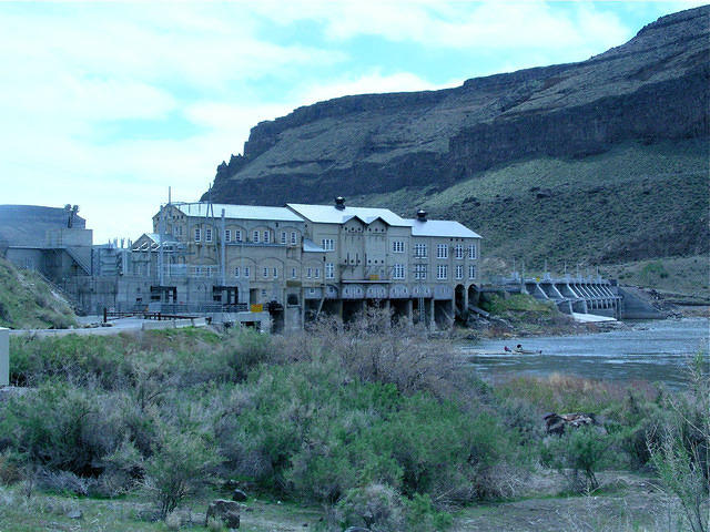 Swan Falls Dam from below the dam.