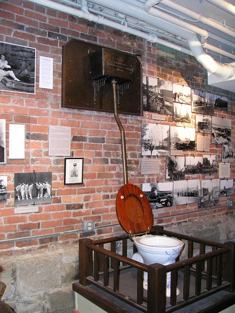 One of the first toilets to be set up in 1870s Seattle.
