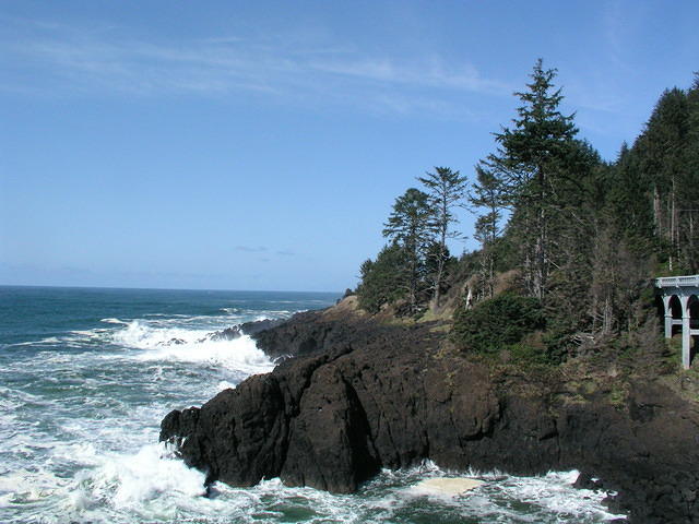 Looking north from turnout off an old portion of Hwy 101 just North of Newport