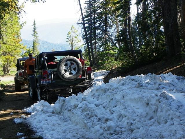Curtis, of course, had to drive through it and got stuck. Christin had to pull him out.