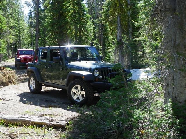  A short stop, probably to get a tree out of the road. Still some snow by the road.