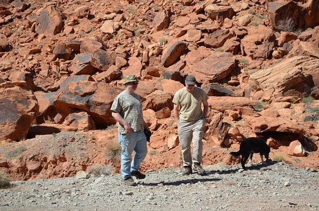 The light colored rock we were walking on was the mine tailings