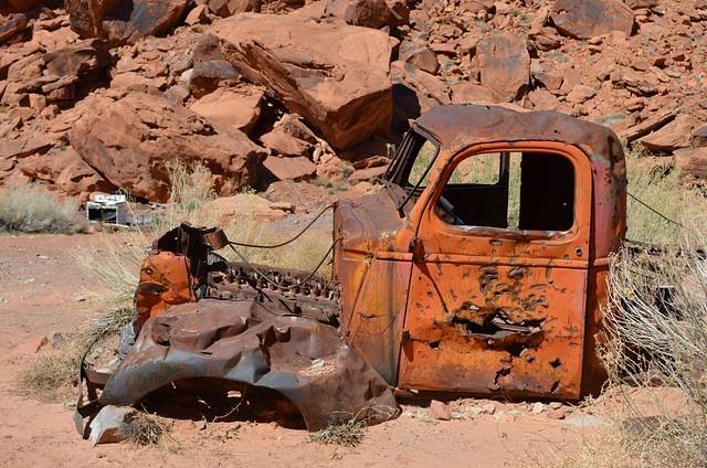 The pickup did not make it out. Vandals and weather have taken its toll.