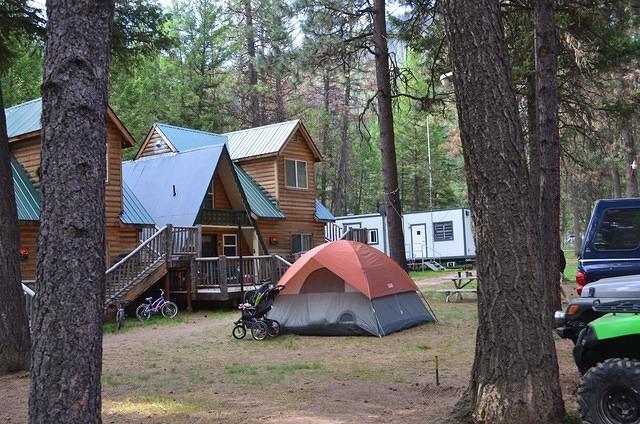 Back from Stibnite and looking at the cabins some of us stayed in.