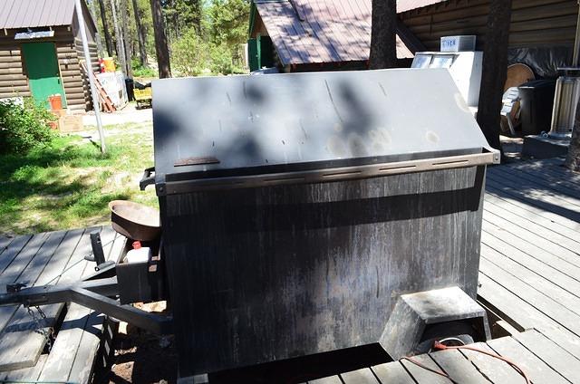 This grill at the lodge. Christian should haul it for when he cooks.