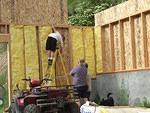 Insulation is going in where the staircase will be.