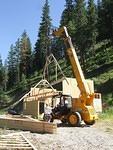 A heavy duty lifter is needed to get the trusses up.