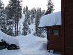 January 30, 2008. The snow is piling up on the roof. It's a good thing we built for a heavy snow load.