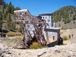 A dredge for mining that was too big to move. It was abandoned in 1950.