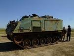 Don restores military vehicles and just acquired this armored personnel carrier (APC). 