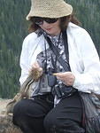 Even Judy is encouraged to feed the chipmonks. They sure know how to fool the tourists.