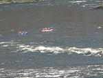 These boats are taking a 70 mile trip through the canyon. Probably going through many more rapids.