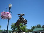 One of many statues along main street in Joseph.