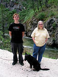 Anthony, Buster and Jane at middle fork of the Boise River.