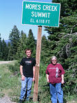 Jane and Anthony at Mores creek summit on the way to Stanley.