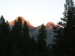 Sawtooth Mountains at sunset.