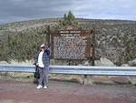 Jane at the information sign.