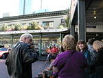 Tom, Peg, Judy and Pat about to enter the Market.