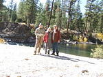 We took a drive around the area and actually could get close to the river at one place. Here are Jeff, Jane and Curtis by a quie