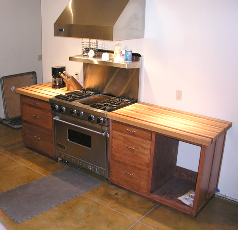 Cabinets by the stove